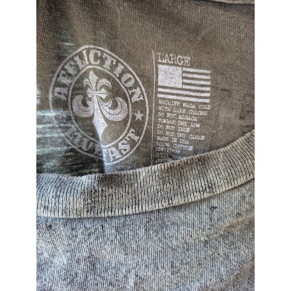 Affliction Y2k Live Fast Mens t-shirt size large army green 100% cotton - Picture 3 of 5